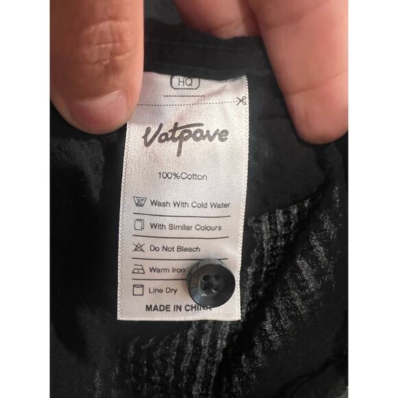 Men’s Vatpave Black Cotton Casual button Down Short Sleeve Shirt M - Picture 6 of 7